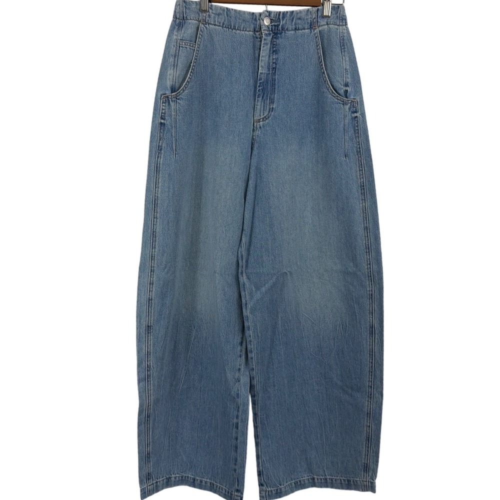 Pistola Lottie Bowed Leg Jeans 27 NWT High Rise Relaxed Light Wash - Picture 5 of 16